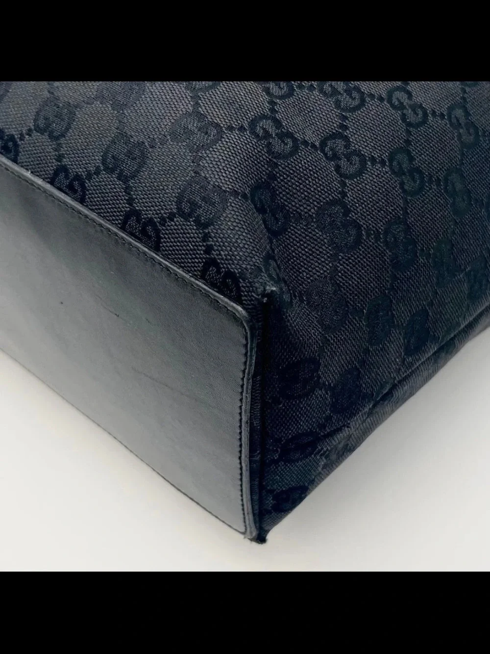 Gucci Monogram Black Canvas Tote